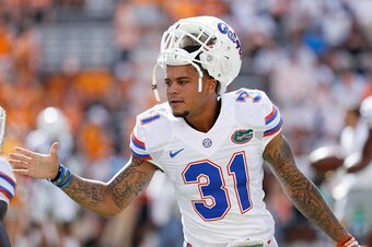 KNOXVILLE, TN - SEPTEMBER 24: Teez Tabor #31 of the Florida Gators looks on against the Tennessee Volunteers during the game at Neyland Stadium on September 24, 2016 in Knoxville, Tennessee. Tennessee defeated Florida 38-28. (Photo by Joe Robbins/Getty Im