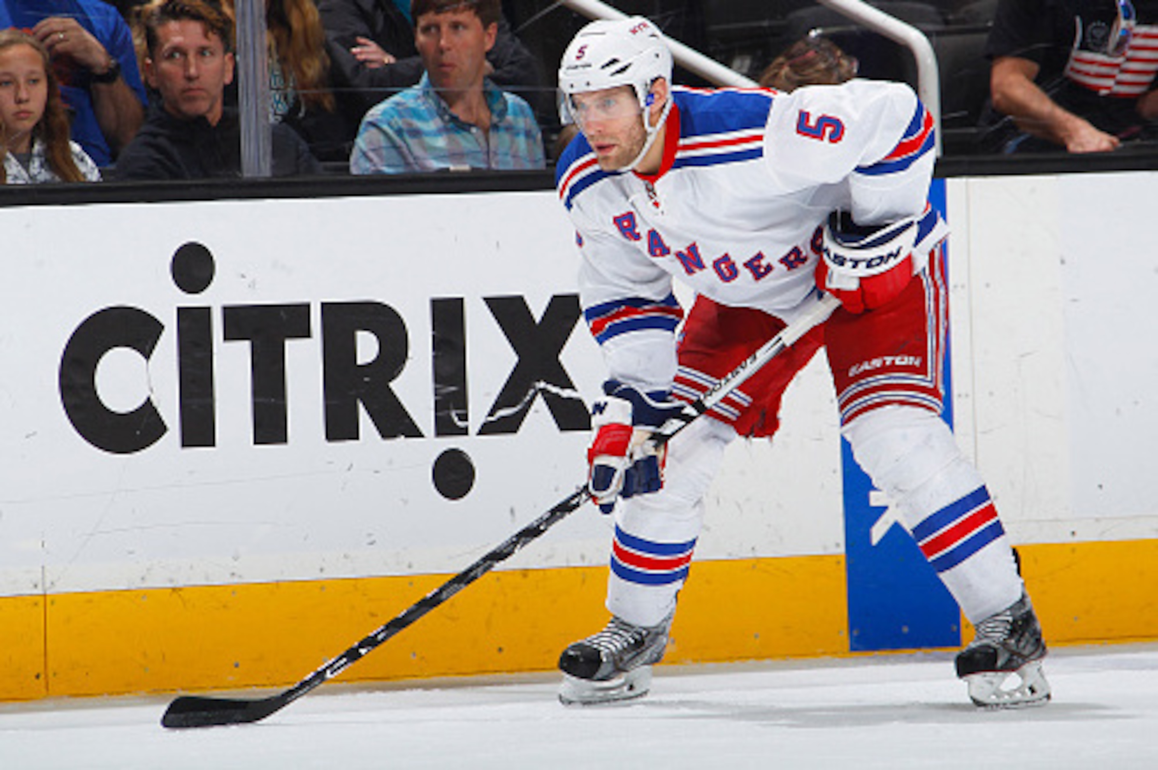 SAN JOSE, CA - MARCH 19: Dan Girardi #5 of the New York Rangers skates against the San Jose Sharks at SAP Center on March 19, 2016 in San Jose, California. (Photo by Rocky W. Widner/NHL/Getty Images) SAN JOSE, CA - MARCH 19: Dan Girardi #5 of the New York Rangers skates against the San Jose Sharks at SAP Center on March 19, 2016 in San Jose, California. (Photo by Rocky W. Widner/NHL/Getty Images)