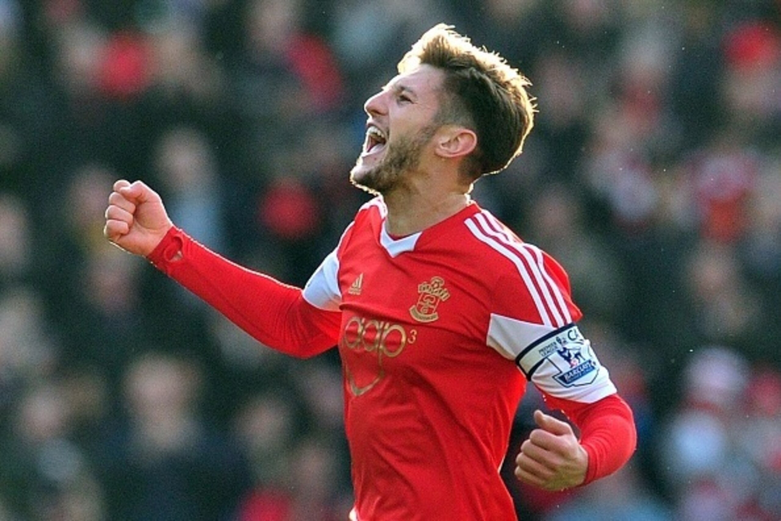 Southampton's English midfielder Adam Lallana celebrates scoring the opening goal during the English Premier League football match between Southampton and Tottenham Hotspur at St Mary's Stadium in Southampton, southern England on December 22, 2013. AFP PH Southampton's English midfielder Adam Lallana celebrates scoring the opening goal during the English Premier League football match between Southampton and Tottenham Hotspur at St Mary's Stadium in Southampton, southern England on December 22, 2013. AFP PH