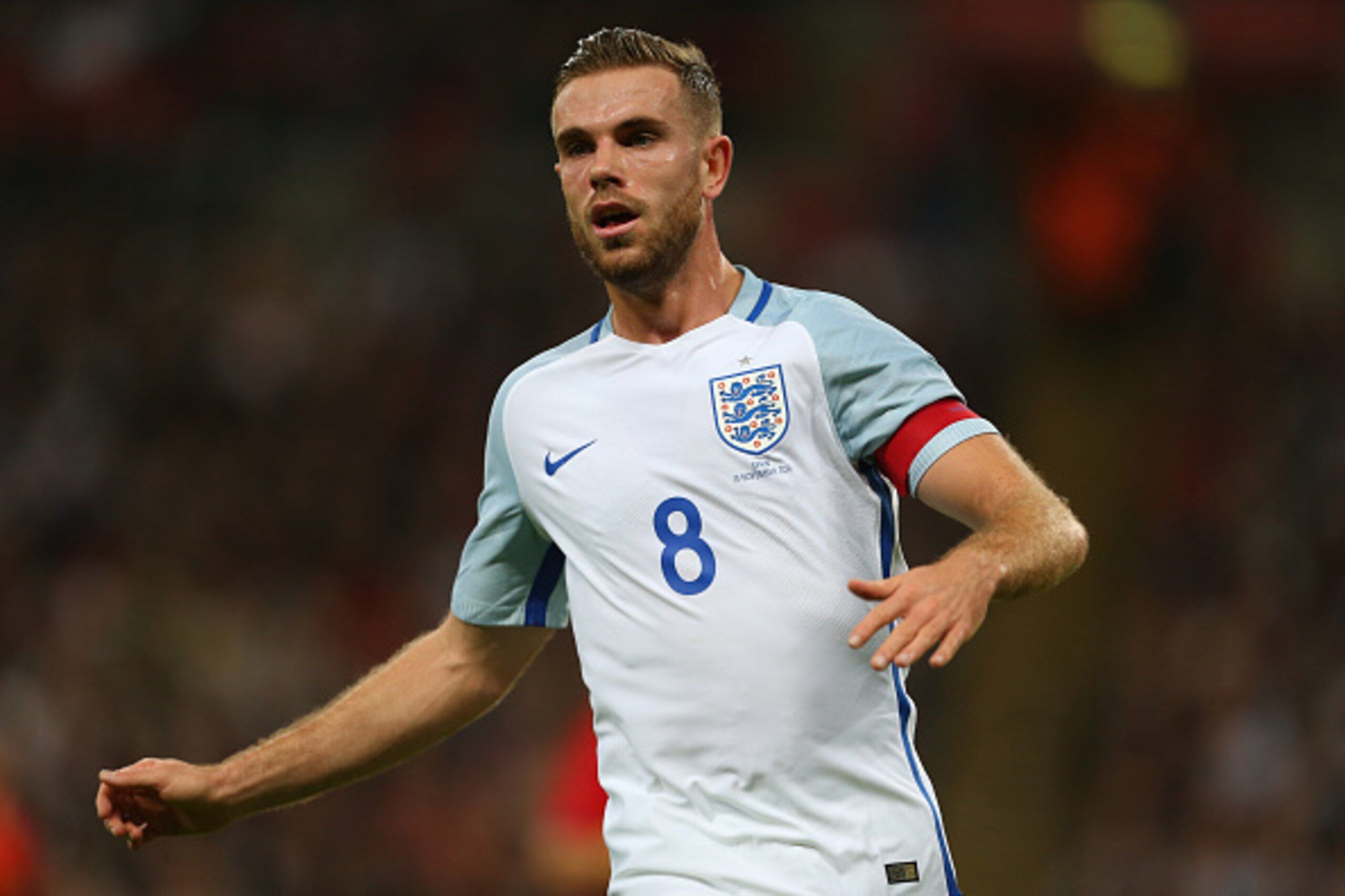 LONDON, ENGLAND - NOVEMBER 15: Jordan Henderson of England during the International Friendly match between England and Spain at Wembley Stadium on November 15, 2016 in London, England. (Photo by Catherine Ivill - AMA/Getty Images)