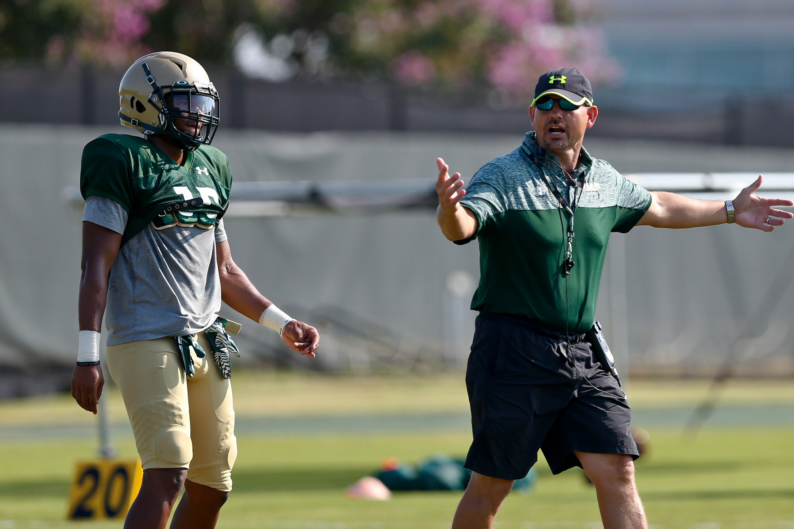 Coach Bill Clark conducts an August practice. Coach Bill Clark conducts an August practice.