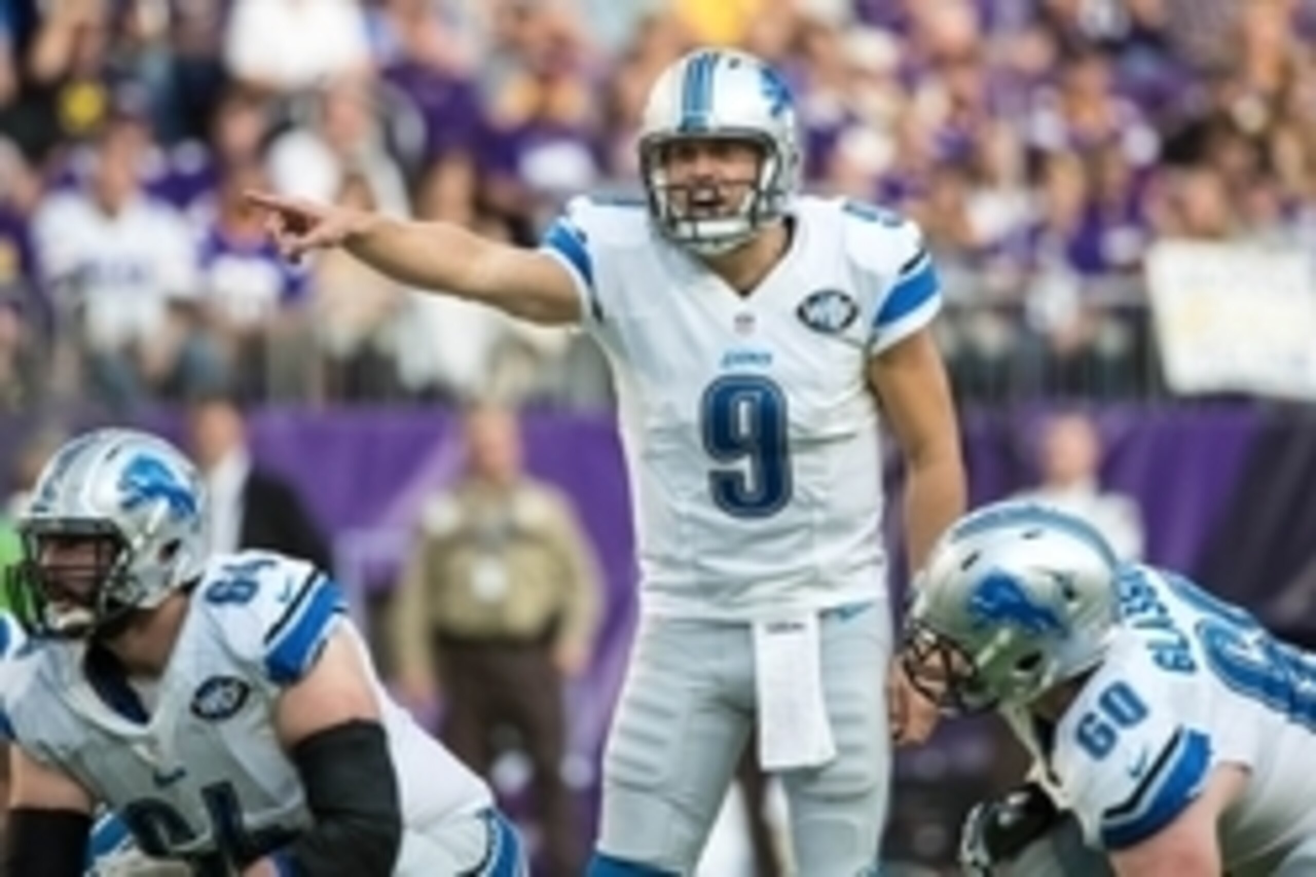 Nov 6, 2016; Minneapolis, MN, USA; Detroit Lions quarterback Matthew Stafford (9) against the Minnesota Vikings at U.S. Bank Stadium. The Lions defeated the Vikings 22-16. Mandatory Credit: Brace Hemmelgarn-USA TODAY Sports