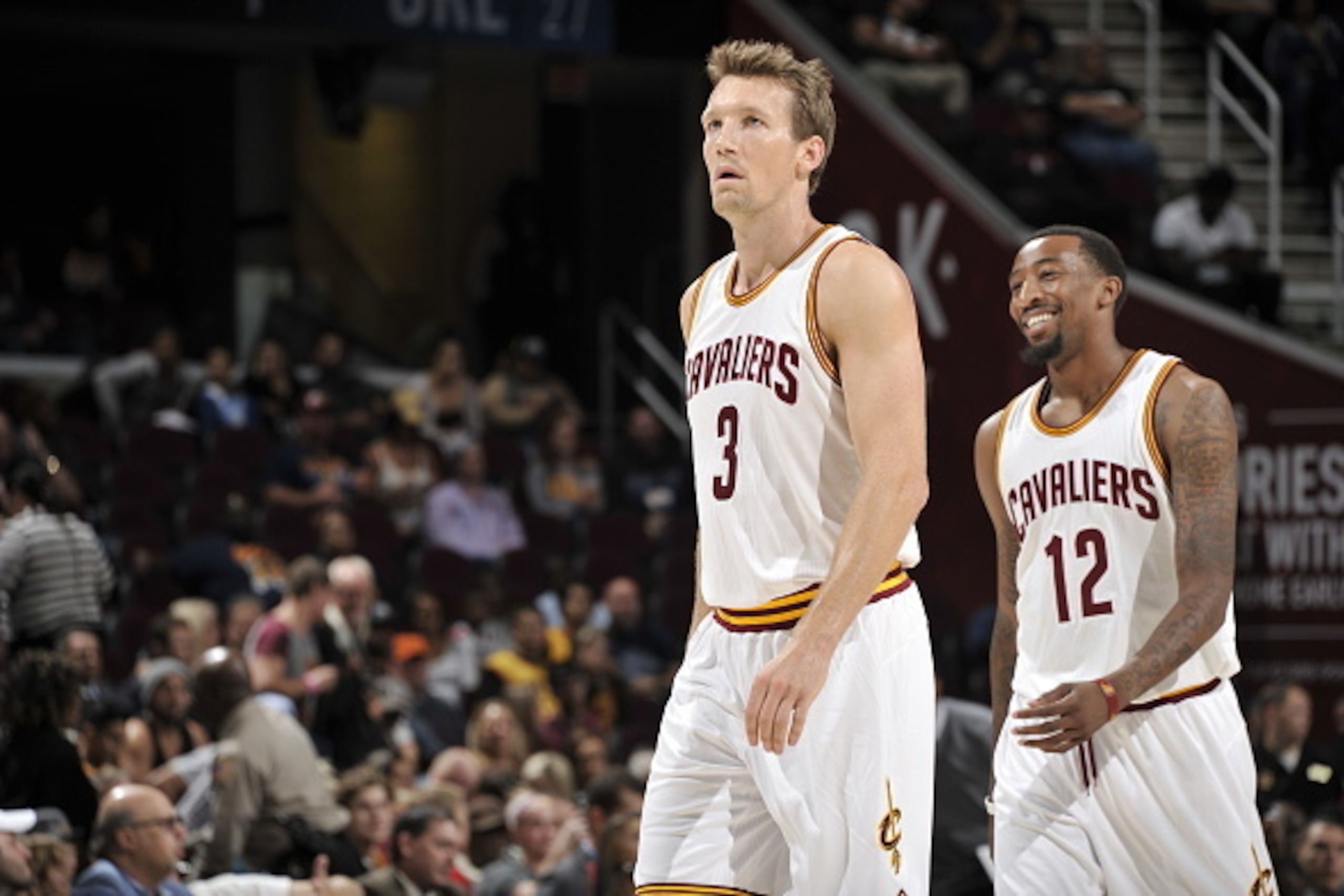 CLEVELAND, OH - OCTOBER 5: Mike Dunleavy #3 of the Cleveland Cavaliers is seen during the game against the Orlando Magic on October 5, 2016 at Quicken Loans Arena in Cleveland, Ohio.  NOTE TO USER: User expressly acknowledges and agrees that, by downloadi