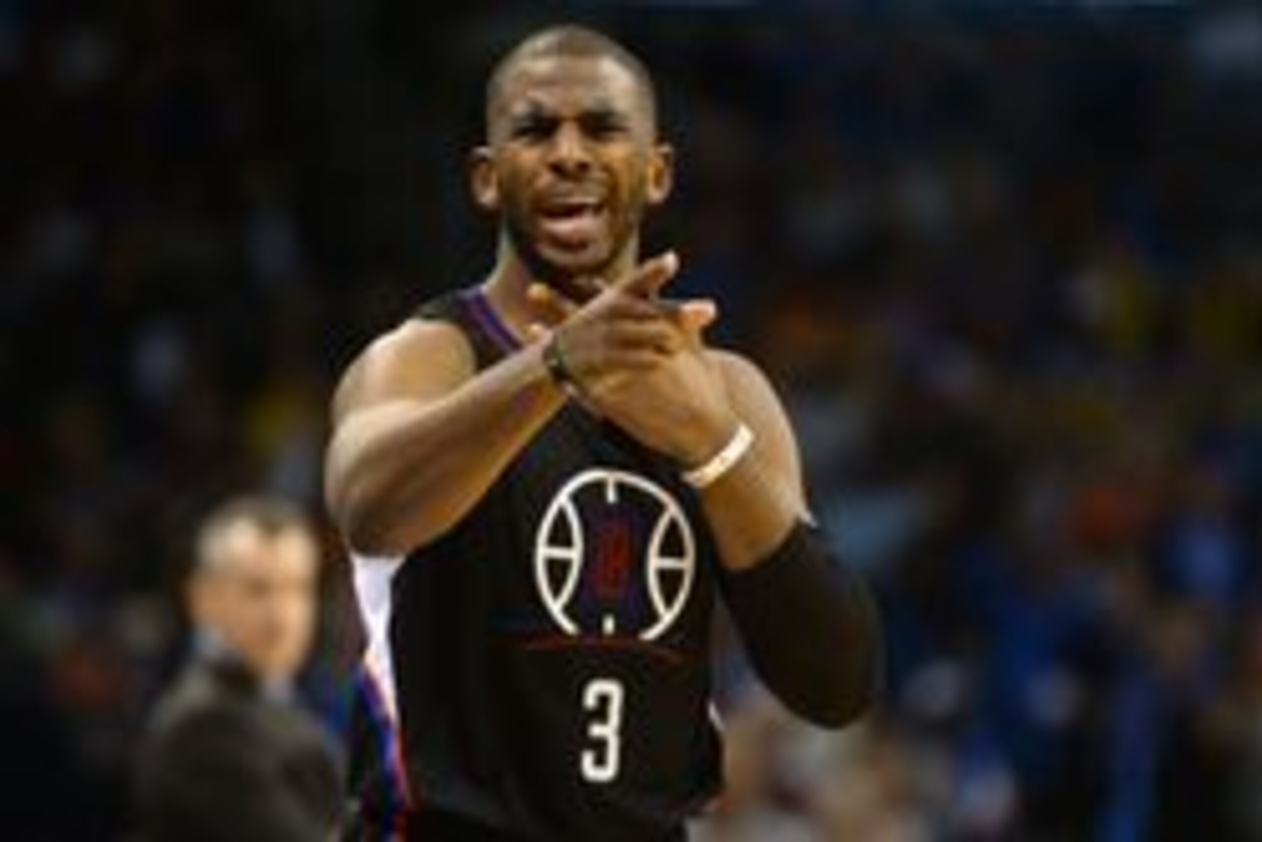 Nov 11, 2016; Oklahoma City, OK, USA; LA Clippers guard Chris Paul (3) reacts to a call in action against the Oklahoma City Thunder during the fourth quarter at Chesapeake Energy Arena. Mandatory Credit: Mark D. Smith-USA TODAY Sports