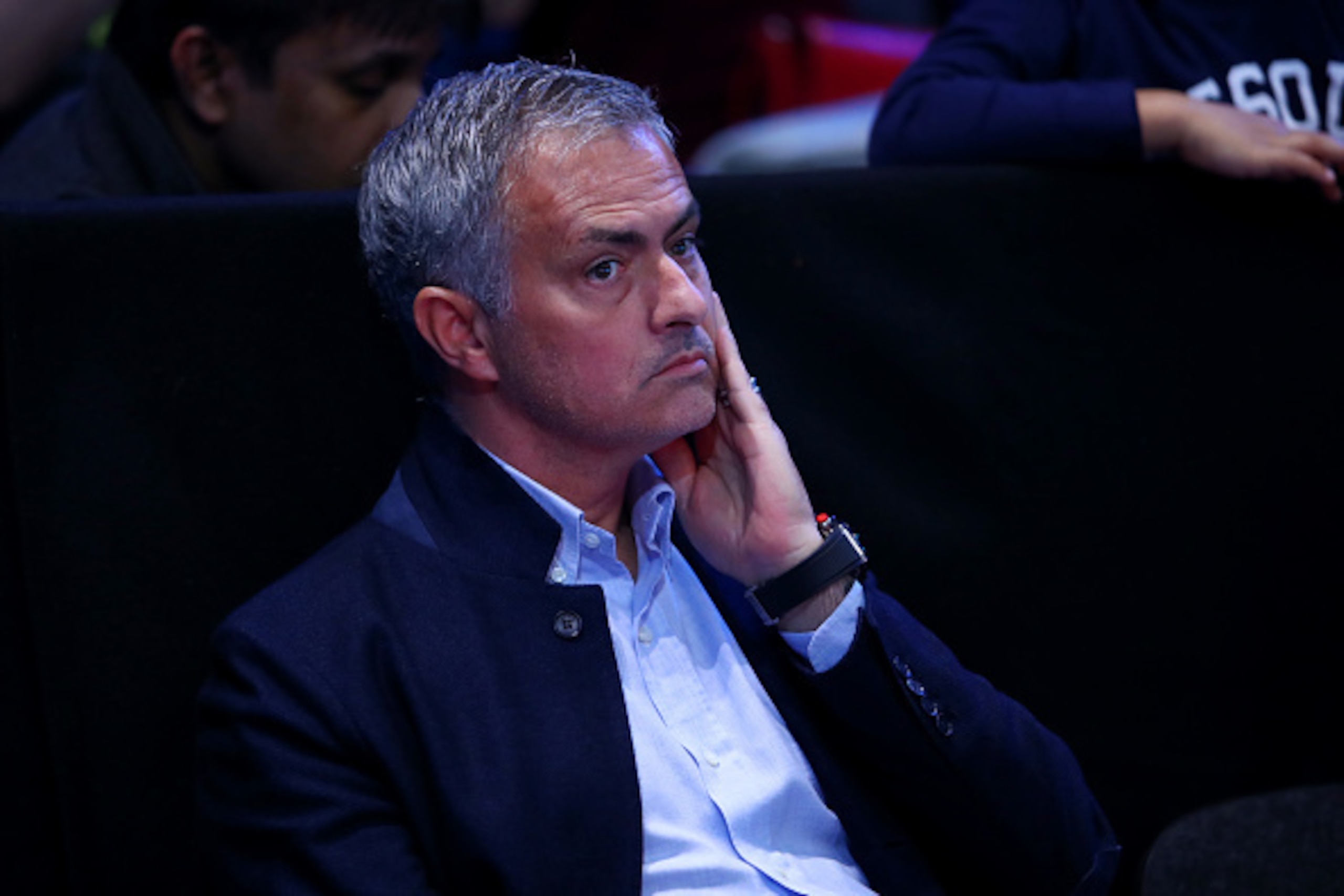 LONDON, ENGLAND - NOVEMBER 13:  Jose Mourinho, manager of Manchester United watches the men's single match between Novak Djokovic of Serbia and Dominic Thiem of Austria on day one of the ATP World Tour Finals at O2 Arena on November 13, 2016 in London, En