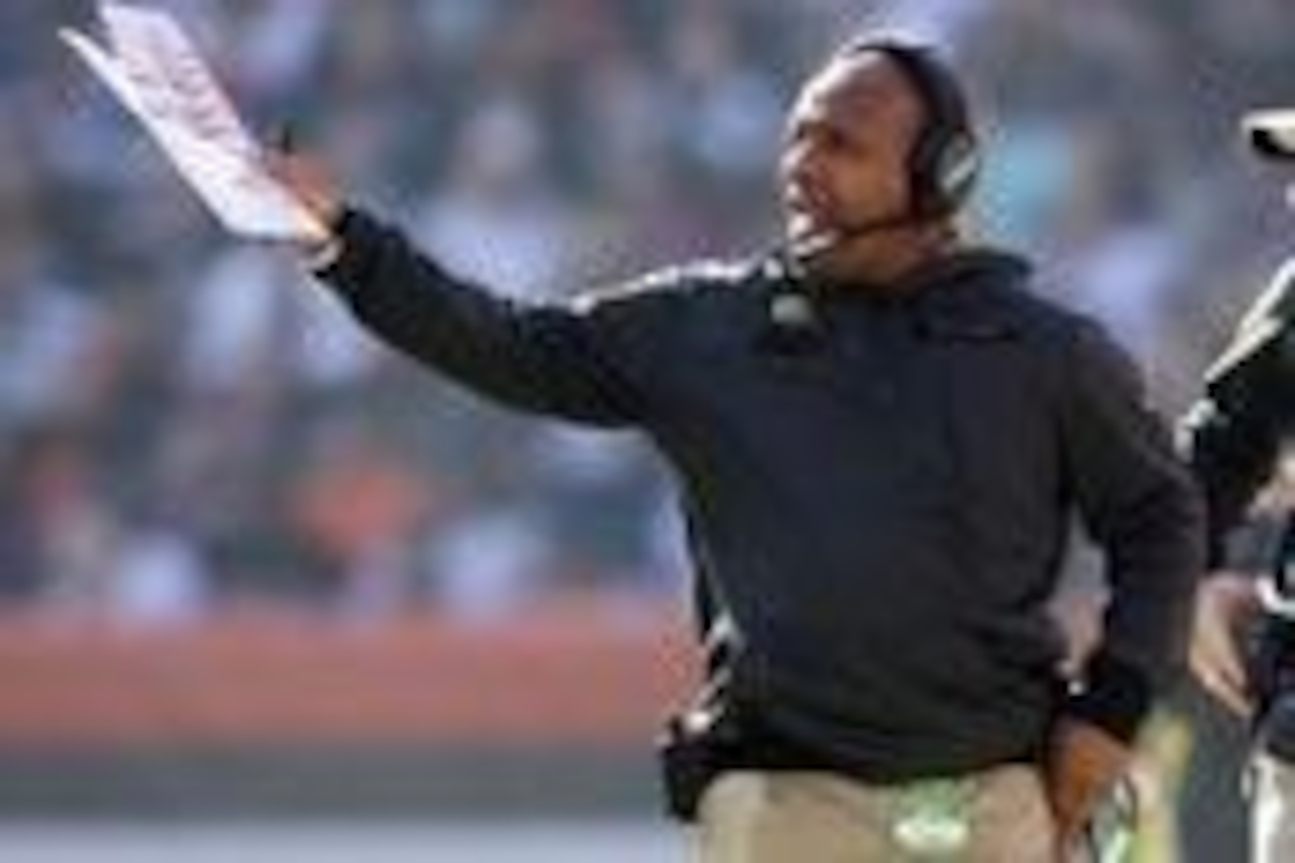 Nov 6, 2016; Cleveland, OH, USA; Cleveland Browns head coach Hue Jackson argues a touchdown call for the Dallas Cowboys during the second quarter at FirstEnergy Stadium. Mandatory Credit: Scott R. Galvin-USA TODAY Sports