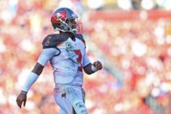 Nov 13, 2016; Tampa, FL, USA; Tampa Bay Buccaneers quarterback Jameis Winston (3) against the Chicago Bears at Raymond James Stadium. The Buccaneers won 36-10. Mandatory Credit: Aaron Doster-USA TODAY Sports