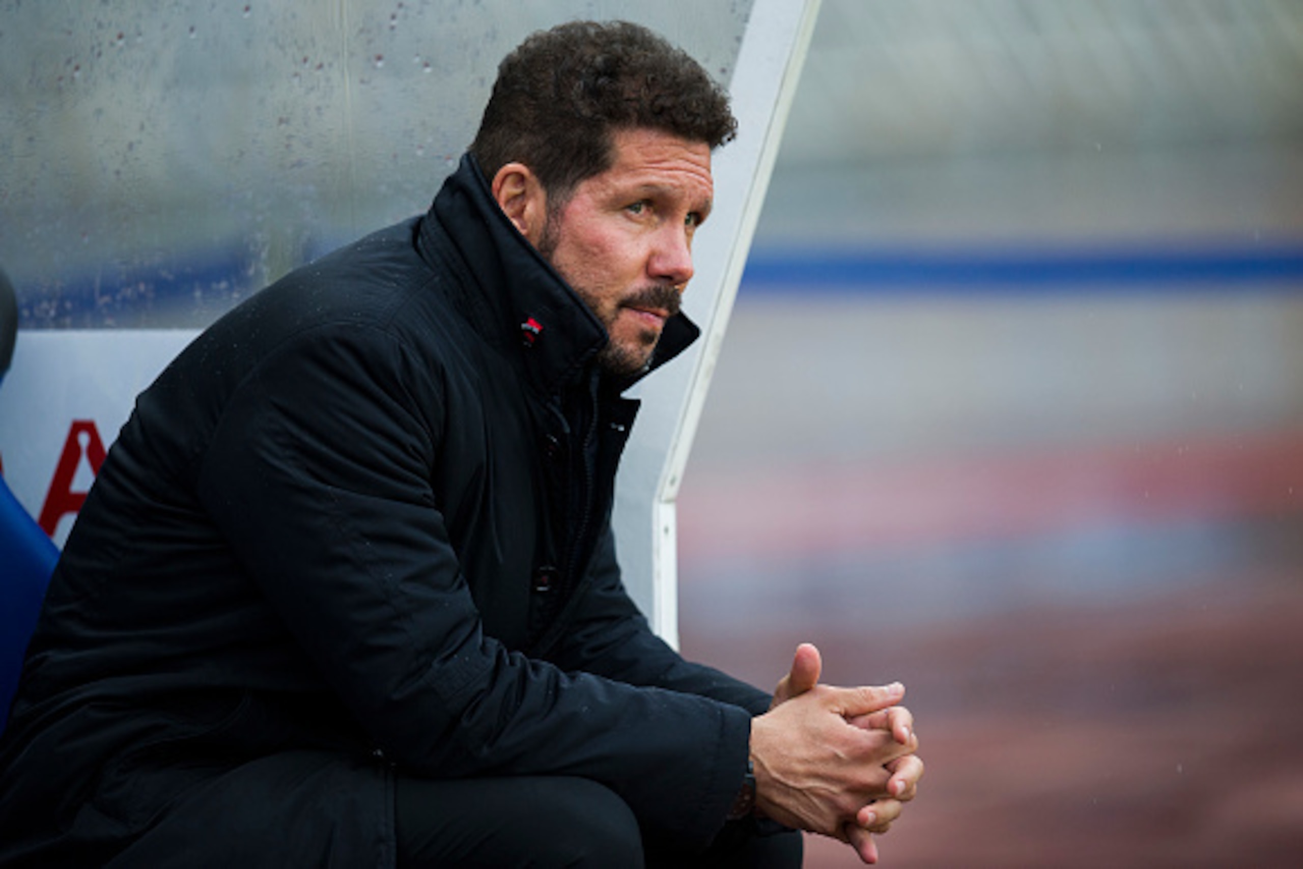 SAN SEBASTIAN, SPAIN - NOVEMBER 05: Head coach Diego Simeone of Atletico Madrid looks on prior to the start the La Liga match between Real Sociedad de Futbol and Atletico Madrid at Estadio Anoeta on November 5, 2016 in San Sebastian, Spain. (Photo by Ju SAN SEBASTIAN, SPAIN - NOVEMBER 05: Head coach Diego Simeone of Atletico Madrid looks on prior to the start the La Liga match between Real Sociedad de Futbol and Atletico Madrid at Estadio Anoeta on November 5, 2016 in San Sebastian, Spain. (Photo by Ju