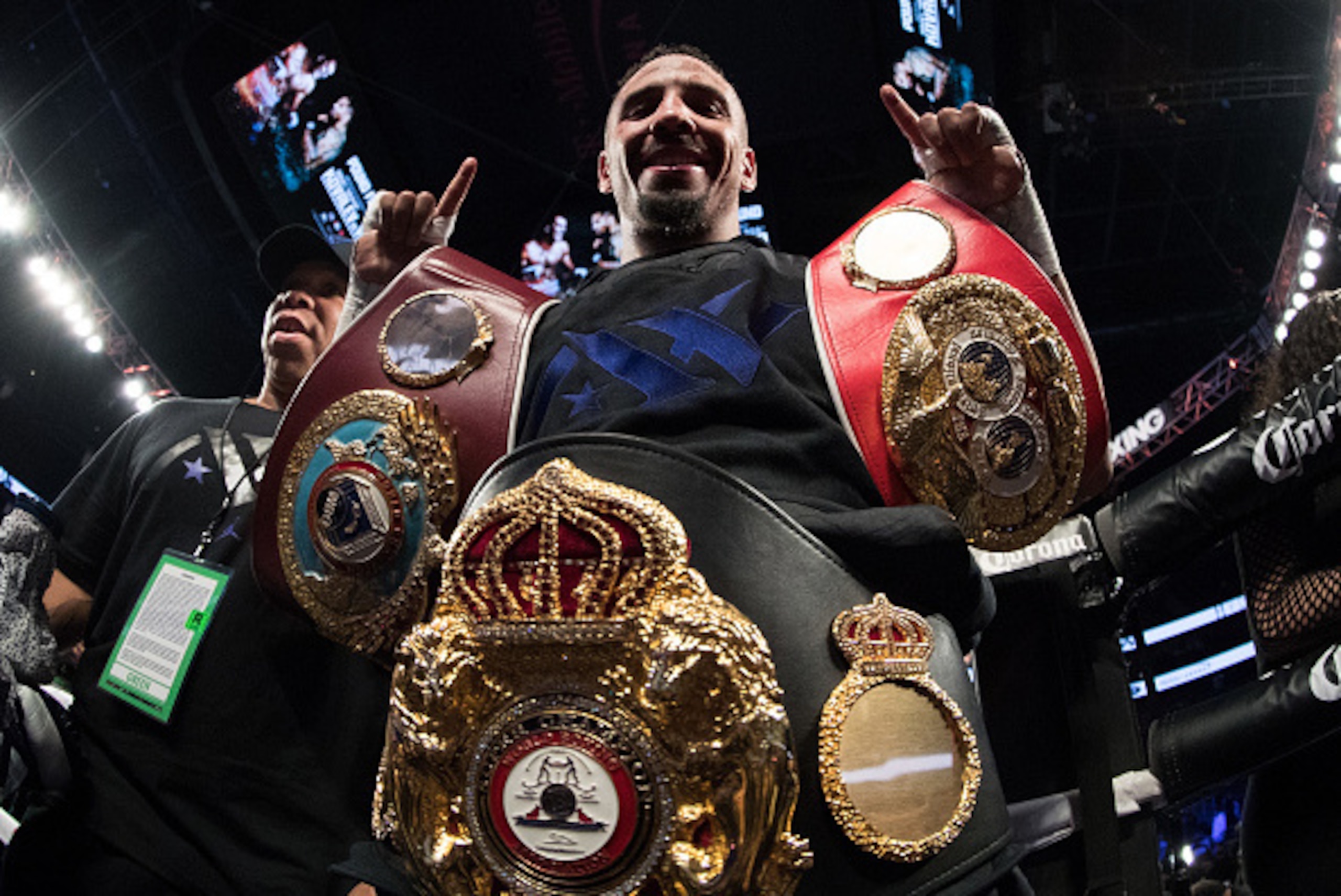 LAS VEGAS, NV - NOVEMBER 19: Andre Ward celebrates after his unanimous-decision victory over Sergey Kovalev in their light heavyweight title bout at T-Mobile Arena on November 19, 2016 in Las Vegas, Nevada. (Photo by Al Bello/Getty Images) LAS VEGAS, NV - NOVEMBER 19: Andre Ward celebrates after his unanimous-decision victory over Sergey Kovalev in their light heavyweight title bout at T-Mobile Arena on November 19, 2016 in Las Vegas, Nevada. (Photo by Al Bello/Getty Images)