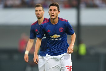 ROTTERDAM, NETHERLANDS - SEPTEMBER 15: Matteo Darmian of Manchester United during the UEFA Europa League match between Feyenoord and Manchester United at Feijenoord Stadion on September 15, 2016 in Rotterdam, . (Photo by Catherine Ivill - AMA/Getty Images