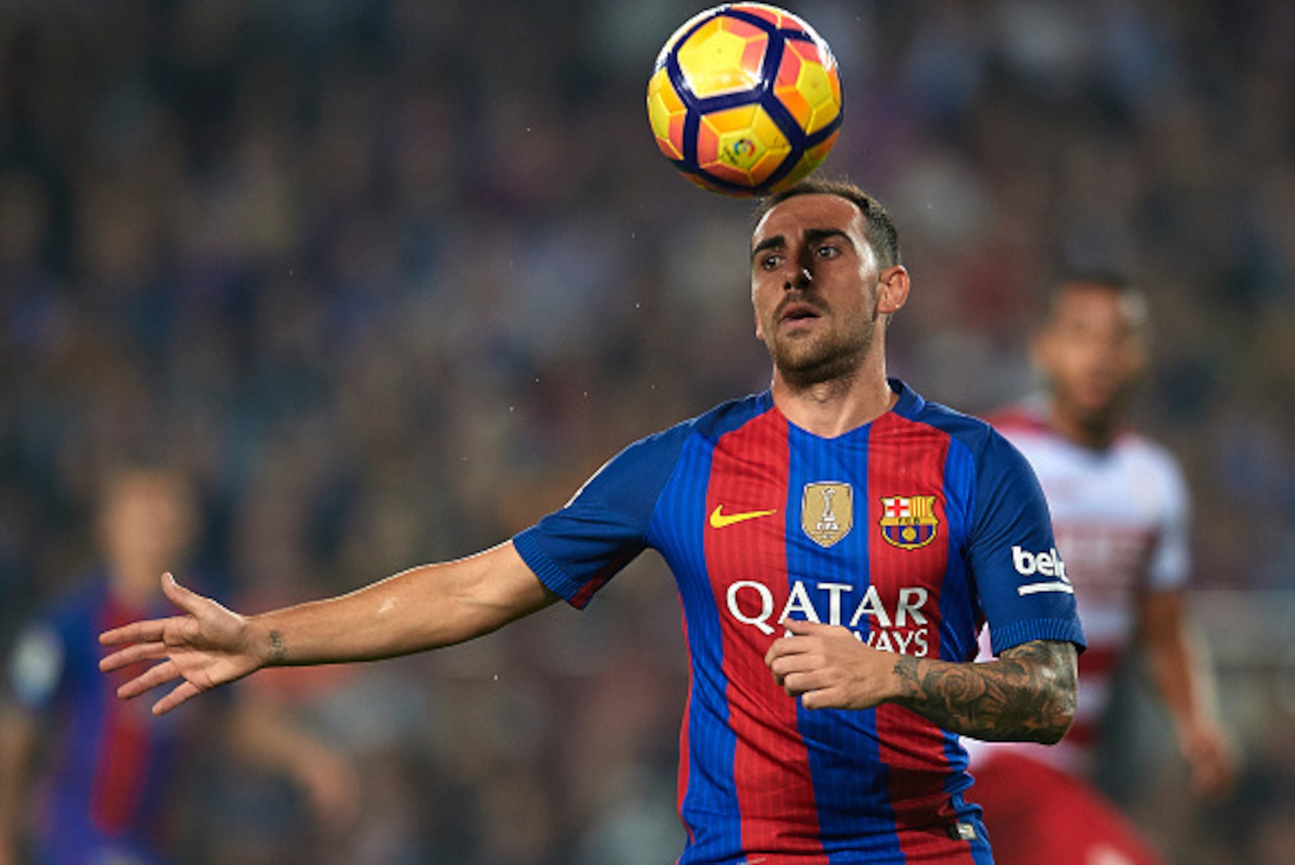 BARCELONA, SPAIN - OCTOBER 29:  Paco Alcacer of FC Barcelona in action during the La Liga match between FC Barcelona and Granada at Camp Nou stadium on October 29, 2016 in Barcelona, Spain.  (Photo by Manuel Queimadelos Alonso/Getty Images)