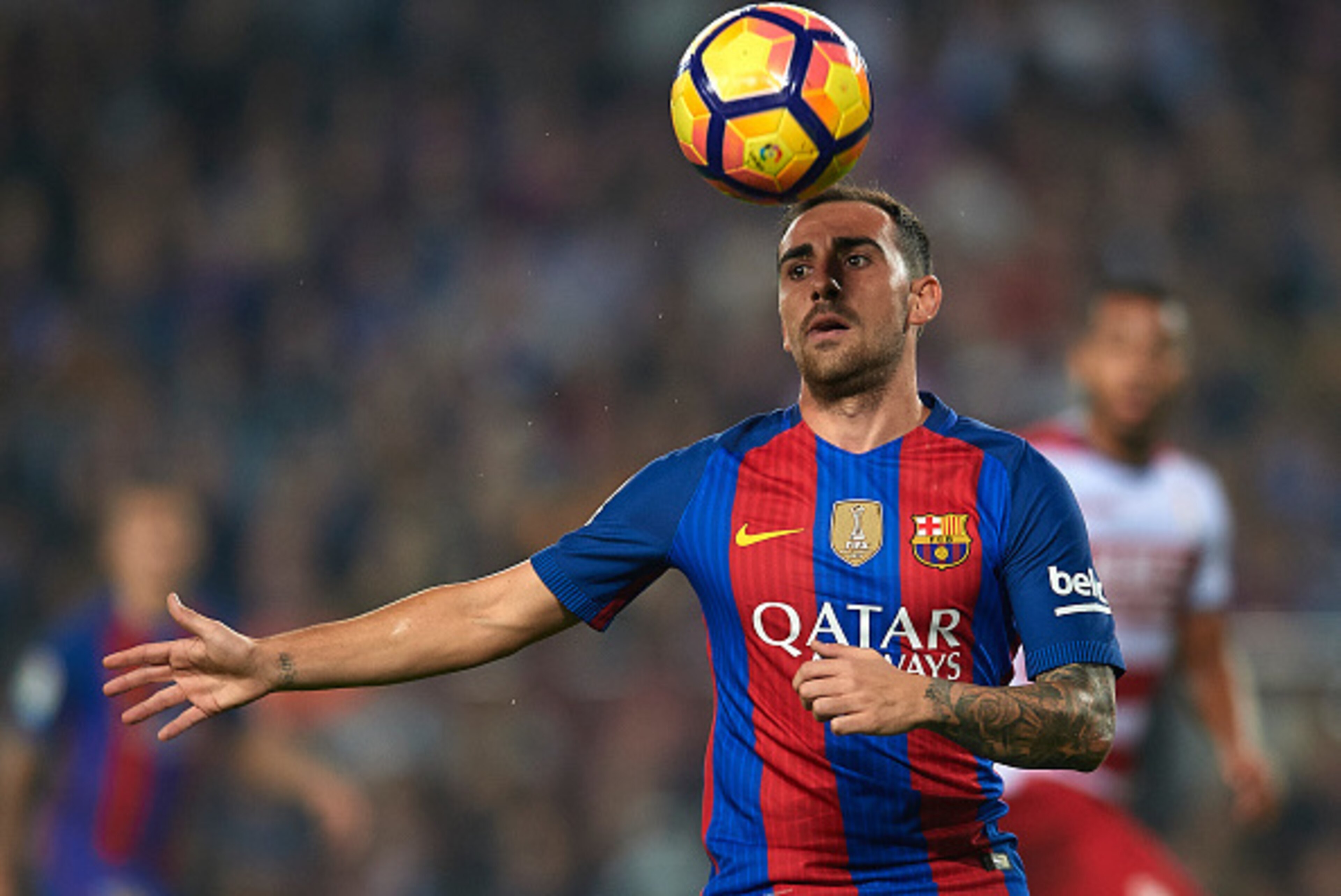 BARCELONA, SPAIN - OCTOBER 29:  Paco Alcacer of FC Barcelona in action during the La Liga match between FC Barcelona and Granada at Camp Nou stadium on October 29, 2016 in Barcelona, Spain.  (Photo by Manuel Queimadelos Alonso/Getty Images)