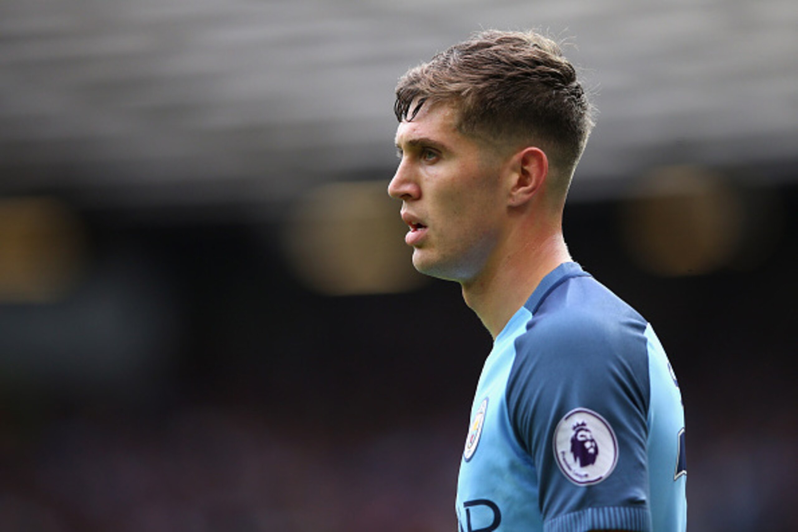 MANCHESTER, ENGLAND - SEPTEMBER 10:  John Stones of Manchester City during the Premier League match between Manchester United and Manchester City at Old Trafford on September 10, 2016 in Manchester, England.  (Photo by Alex Livesey/Getty Images)