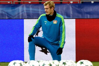 Leverkusen's midfielder Julian Brandt takes part in a training session at the CSKA Arena in Moscow on November 21, 2016 on the eve of the UEFA Champions League football match between PFC CSKA Moscow and Bayer 04 Leverkusen.
 / AFP / Yuri KADOBNOV        (