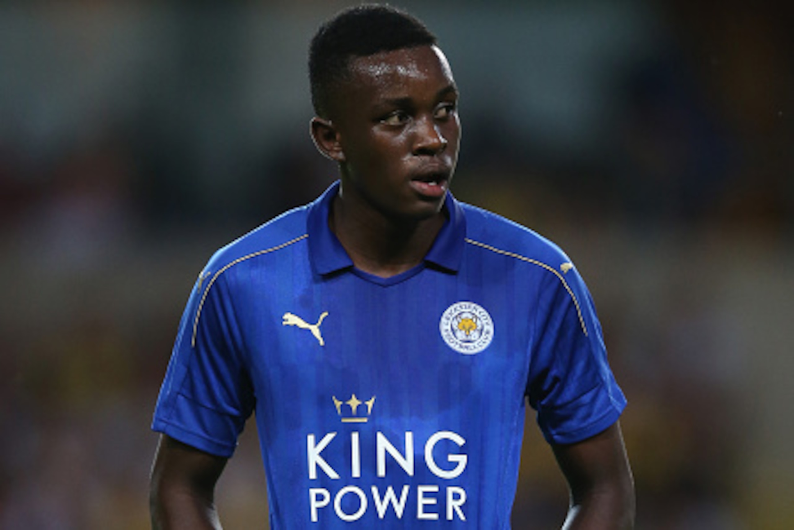 OXFORD, ENGLAND - JULY 19: Admiral Muskwe of Leicester City during a pre-season friendly between Oxford United and Leicester City at Kassam Stadium on July 19, 2016 in Oxford, England. (Photo by Steve Bardens/Getty Images)