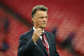 LONDON, ENGLAND - MAY 21: LONDON, ENGLAND - MAY 21: Louis van Gaal Manager / head coach of Manchester United walks down the tunnel after The Emirates FA Cup final match between Manchester United and Crystal Palace at Wembley Stadium on May 21, 2016 in Lon