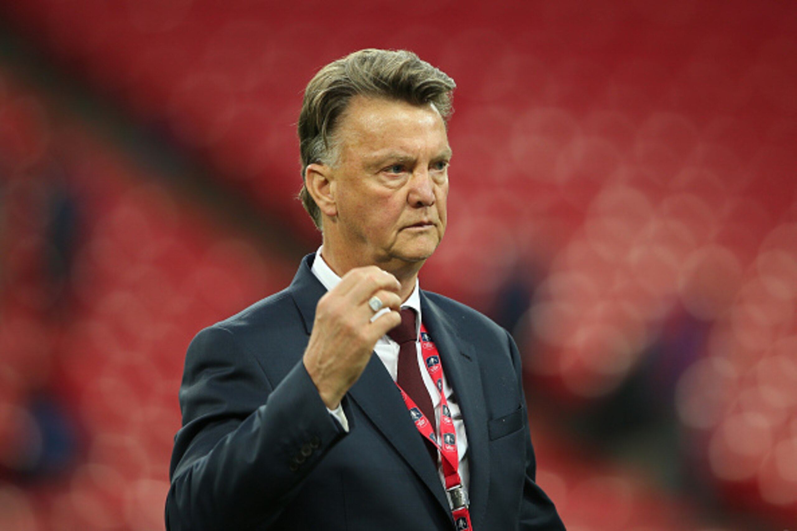 LONDON, ENGLAND - MAY 21: LONDON, ENGLAND - MAY 21: Louis van Gaal Manager / head coach of Manchester United walks down the tunnel after The Emirates FA Cup final match between Manchester United and Crystal Palace at Wembley Stadium on May 21, 2016 in Lon