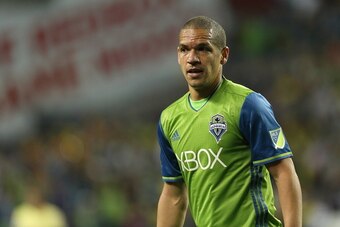 SEATTLE, WA - FEBRUARY 23:  Osvaldo Alonso of the Seattle Sounders during the CONCACAF Champions League match between Seattle Sounders and Club America at CenturyLink Field on February 23, 2016 in Seattle, Washington.  (Photo by Matthew Ashton - AMA/Getty