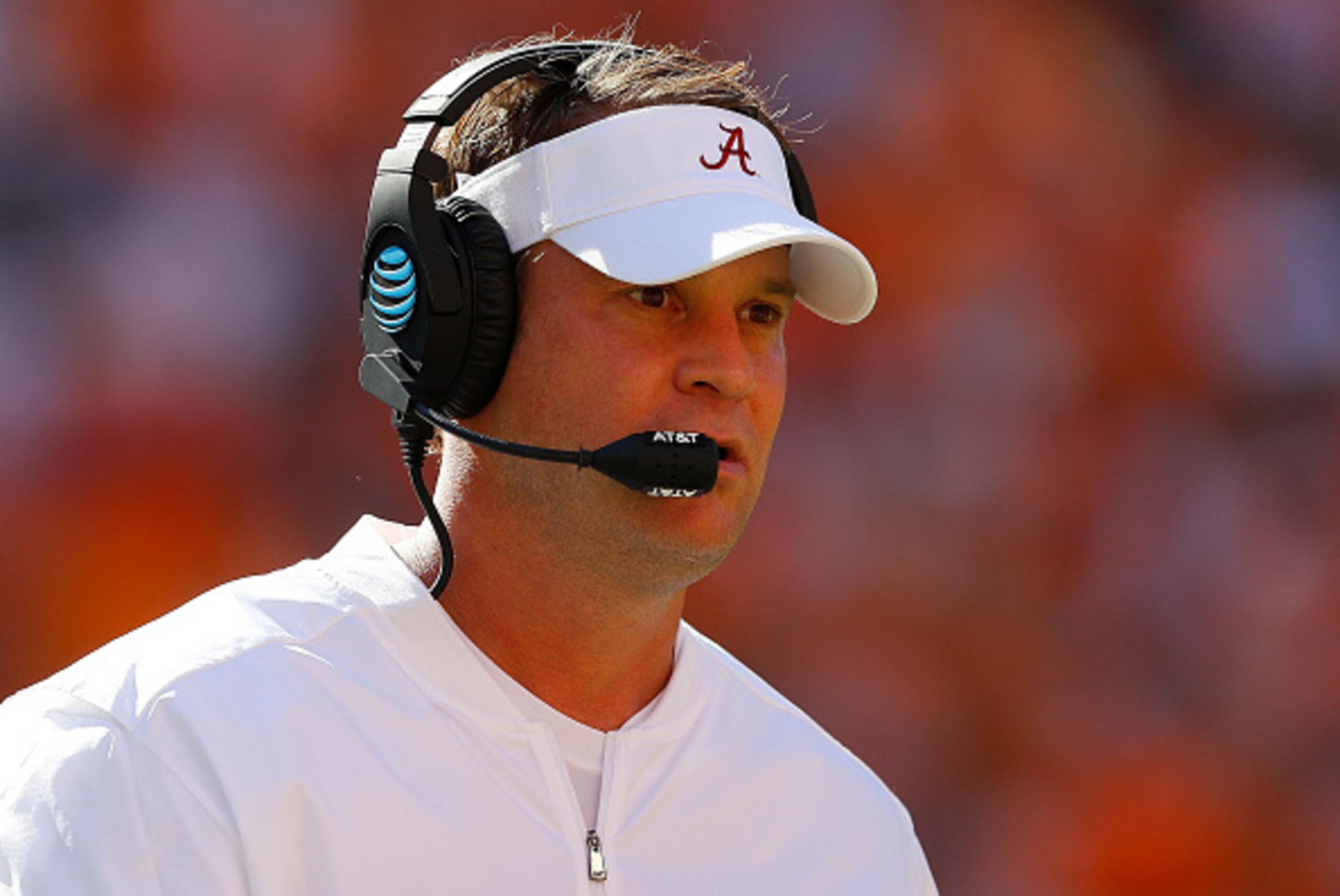 KNOXVILLE, TN - OCTOBER 15:  Offensive coordinator Lane Kiffin of the Alabama Crimson Tide looks on during the game against the Tennessee Volunteers at Neyland Stadium on October 15, 2016 in Knoxville, Tennessee.  (Photo by Kevin C. Cox/Getty Images)