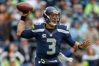 SEATTLE, WA - NOVEMBER 20:  Quarterback Russell Wilson #3 of the Seattle Seahawks passes against the Philadelphia Eagles at CenturyLink Field on November 20, 2016 in Seattle, Washington.  (Photo by Otto Greule Jr/Getty Images)