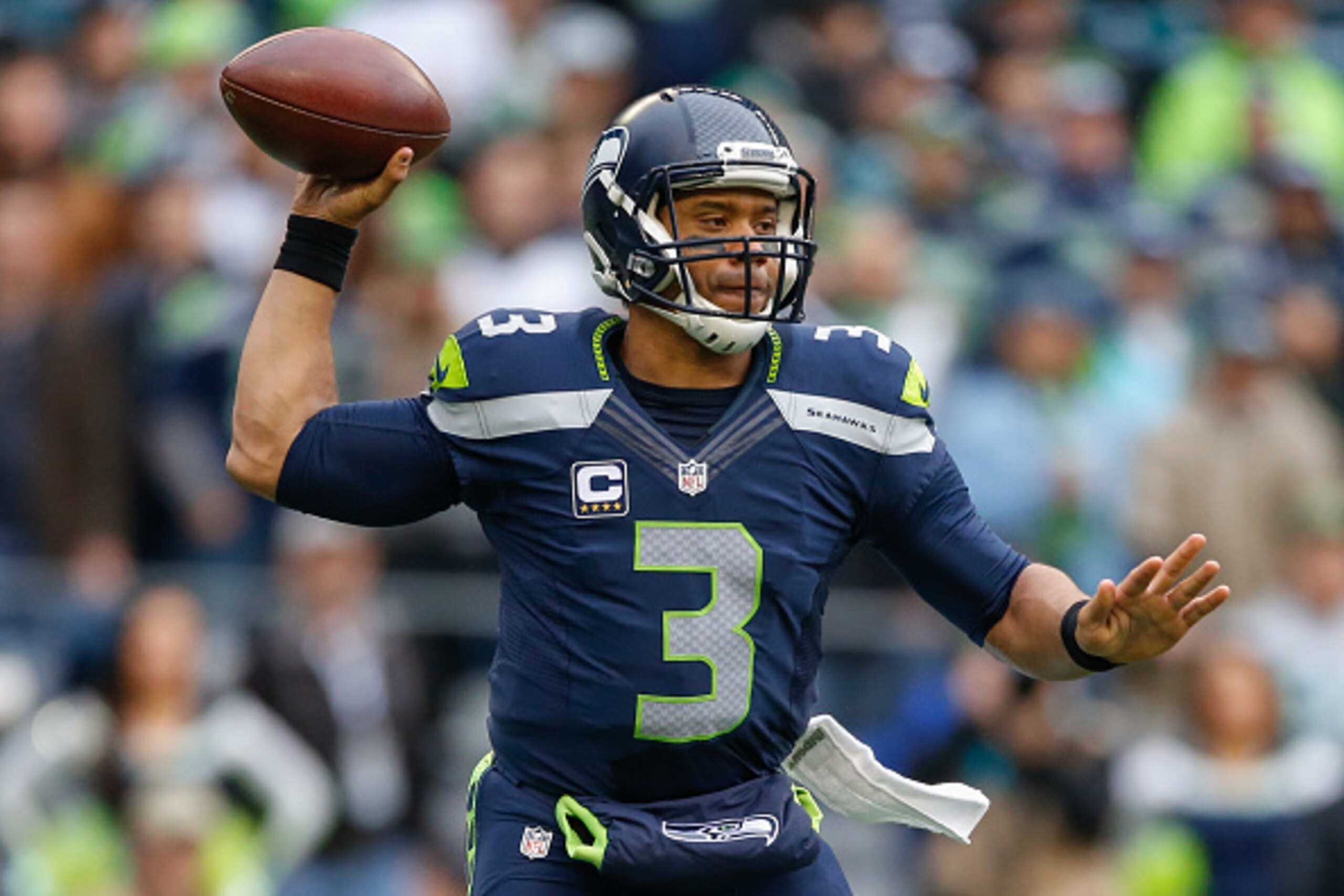 SEATTLE, WA - NOVEMBER 20: Quarterback Russell Wilson #3 of the Seattle Seahawks passes against the Philadelphia Eagles at CenturyLink Field on November 20, 2016 in Seattle, Washington. (Photo by Otto Greule Jr/Getty Images) SEATTLE, WA - NOVEMBER 20: Quarterback Russell Wilson #3 of the Seattle Seahawks passes against the Philadelphia Eagles at CenturyLink Field on November 20, 2016 in Seattle, Washington. (Photo by Otto Greule Jr/Getty Images)