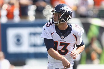 CINCINNATI, OH - SEPTEMBER 25:  Trevor Siemien #13 of the Denver Broncos warms up before the game against the Cincinnati Bengals at Paul Brown Stadium on September 25, 2016 in Cincinnati, Ohio.The Broncos defeated the Bengals 29-17.  (Photo by John Griesh