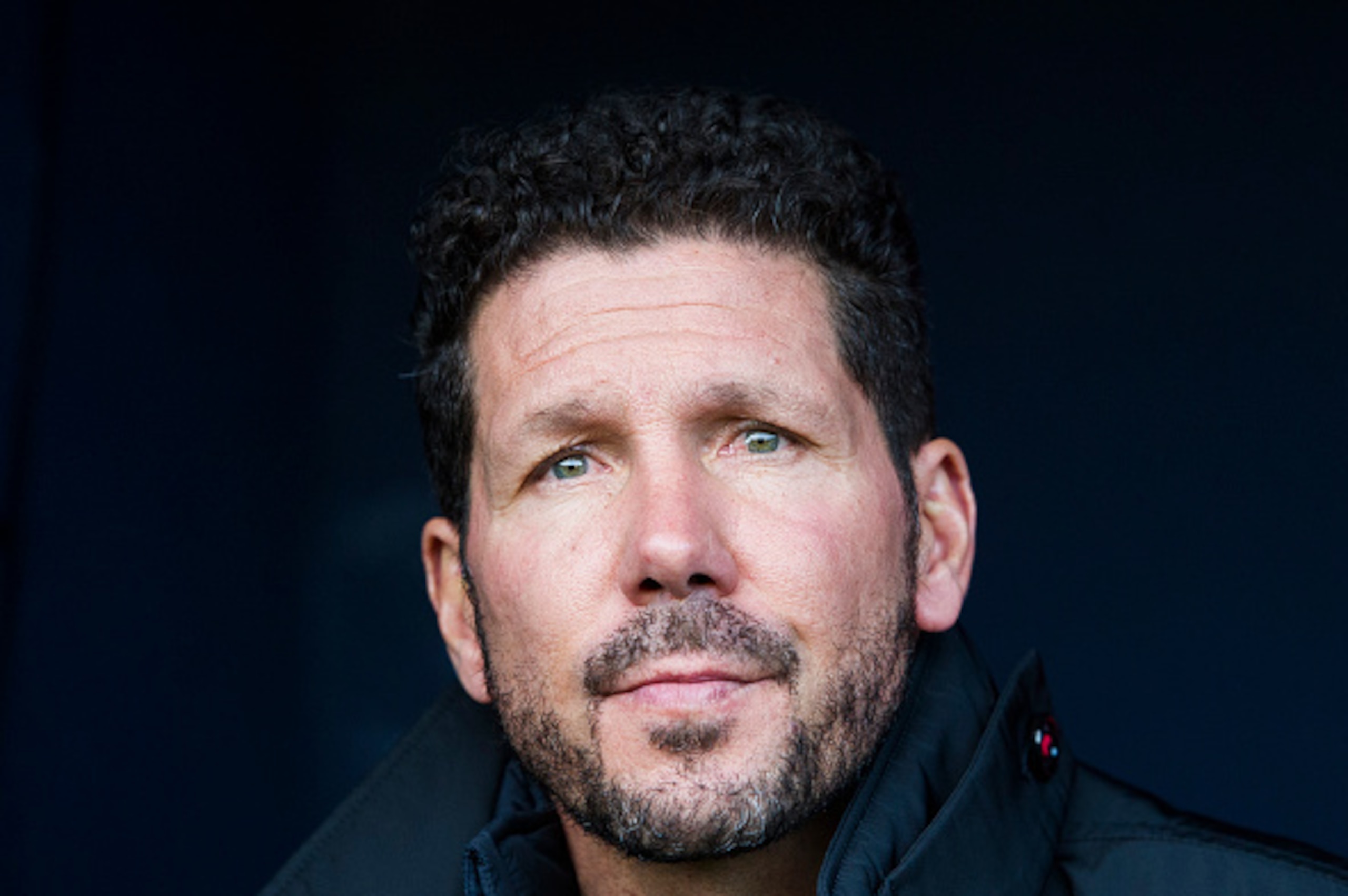 PAMPLONA, SPAIN - NOVEMBER 27:  Head coach Diego Simeone of Atletico Madrid looks on prior to the start the La Liga match between CA Osasuna and Atletico Madrid at Estadio Reyno de Navarra on November 27, 2016 in Pamplona, Spain.  (Photo by Juan Manuel Se