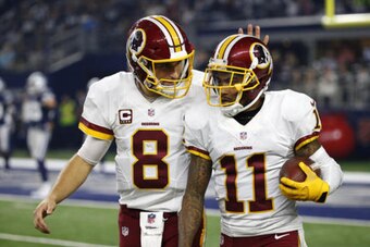 Redskins QB Kirk Cousins (left) and WR DeSean Jackson