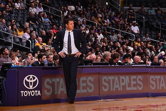 LOS ANGELES, CA - OCTOBER 7:  Luke Walton of the Los Angeles Lakers is seen during the game against the Denver Nuggets during a preseason game on October 7, 2016 at STAPLES Center in Los Angeles, California. NOTE TO USER: User expressly acknowledges and a