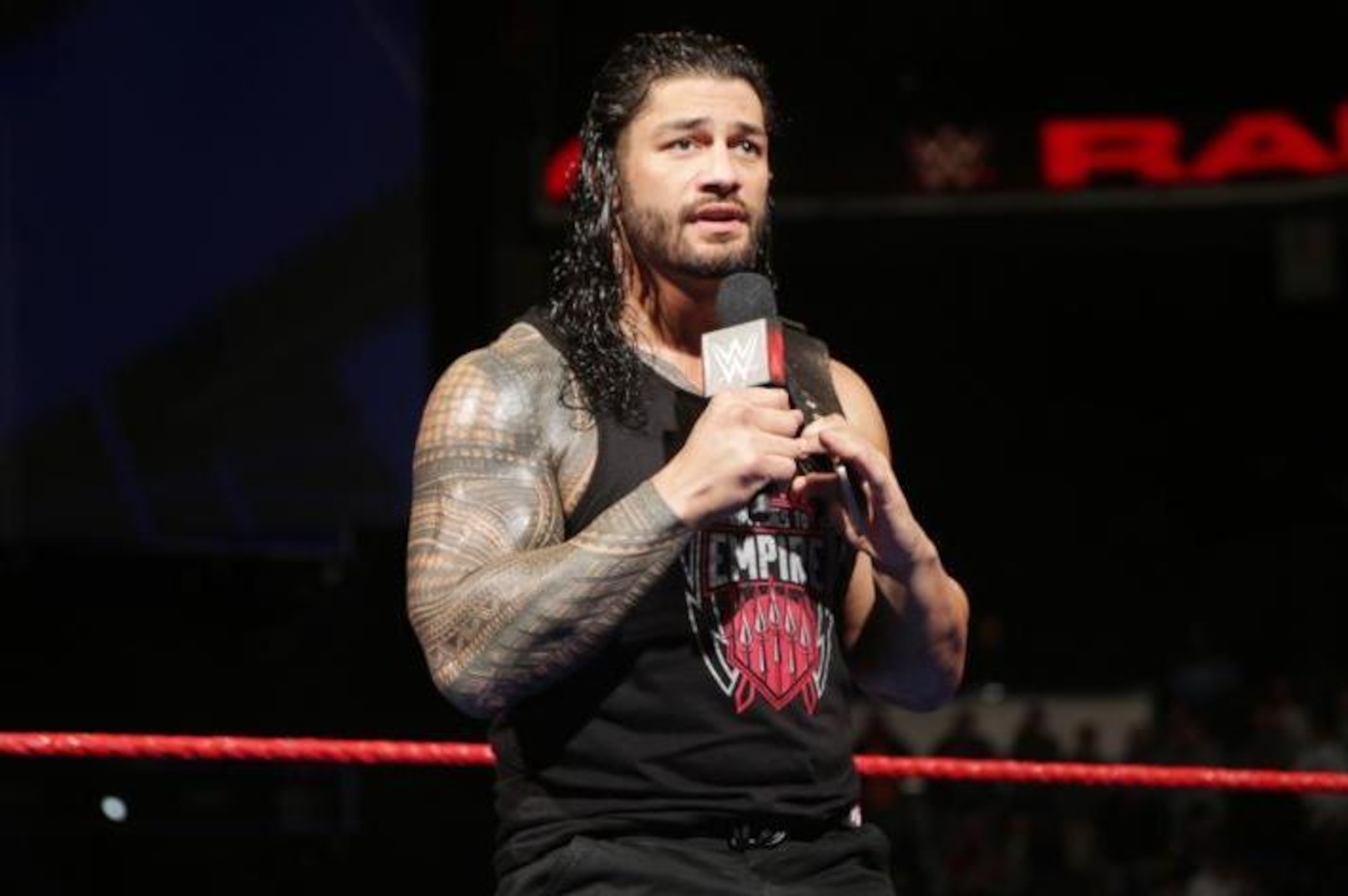 Roman Reigns confronts Chris Jericho and Kevin Owens on Monday's Raw.