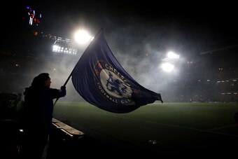 LONDON, ENGLAND - NOVEMBER 26: A Chelsea flag  is waved during the Premier League match between Chelsea and Tottenham Hotspur at Stamford Bridge on November 26, 2016 in London, England. (Photo by Catherine Ivill - AMA/Getty Images)