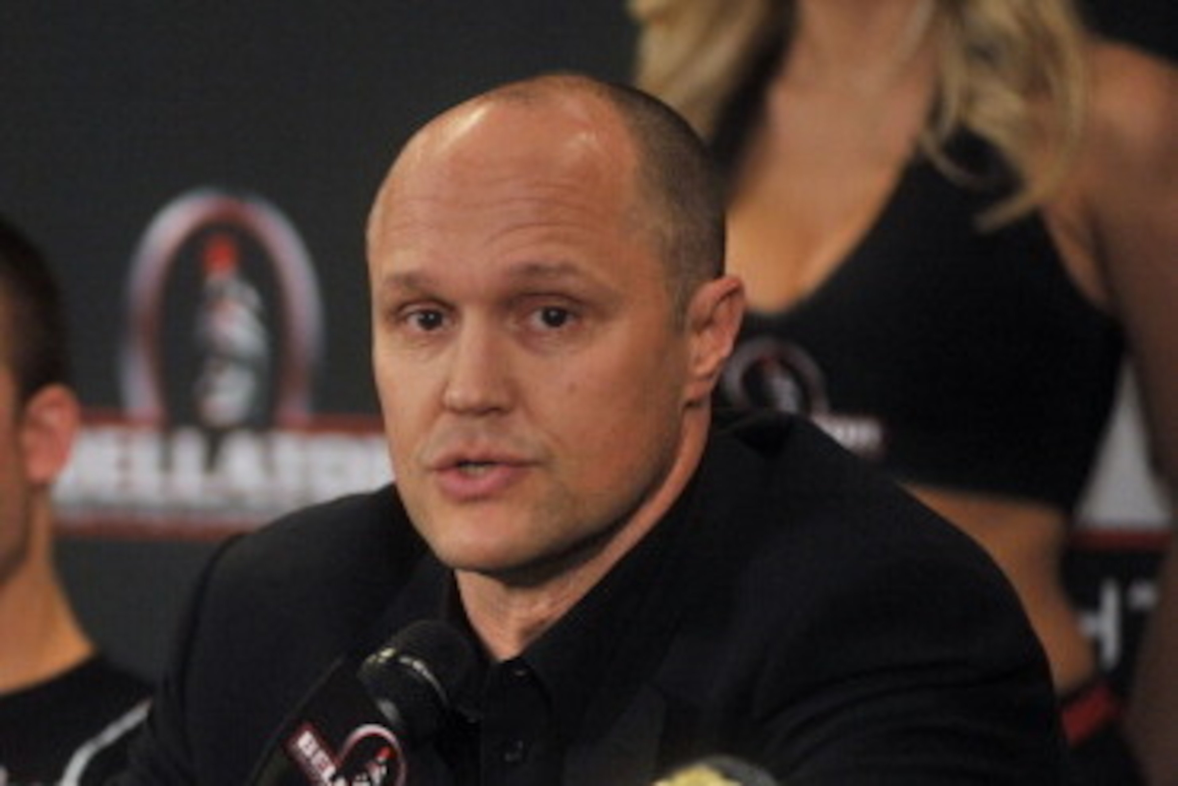 UNCASVILLE, CT - APRIL 02:  Bellator founder and CEO Bjorn Rebney attends the post fight press conference at Bellator 39 at the Mohegan Sun Arena on April 2, 2011 in Uncasville, Connecticut.  (Photo by Henry S. Dziekan III/Getty Images)
