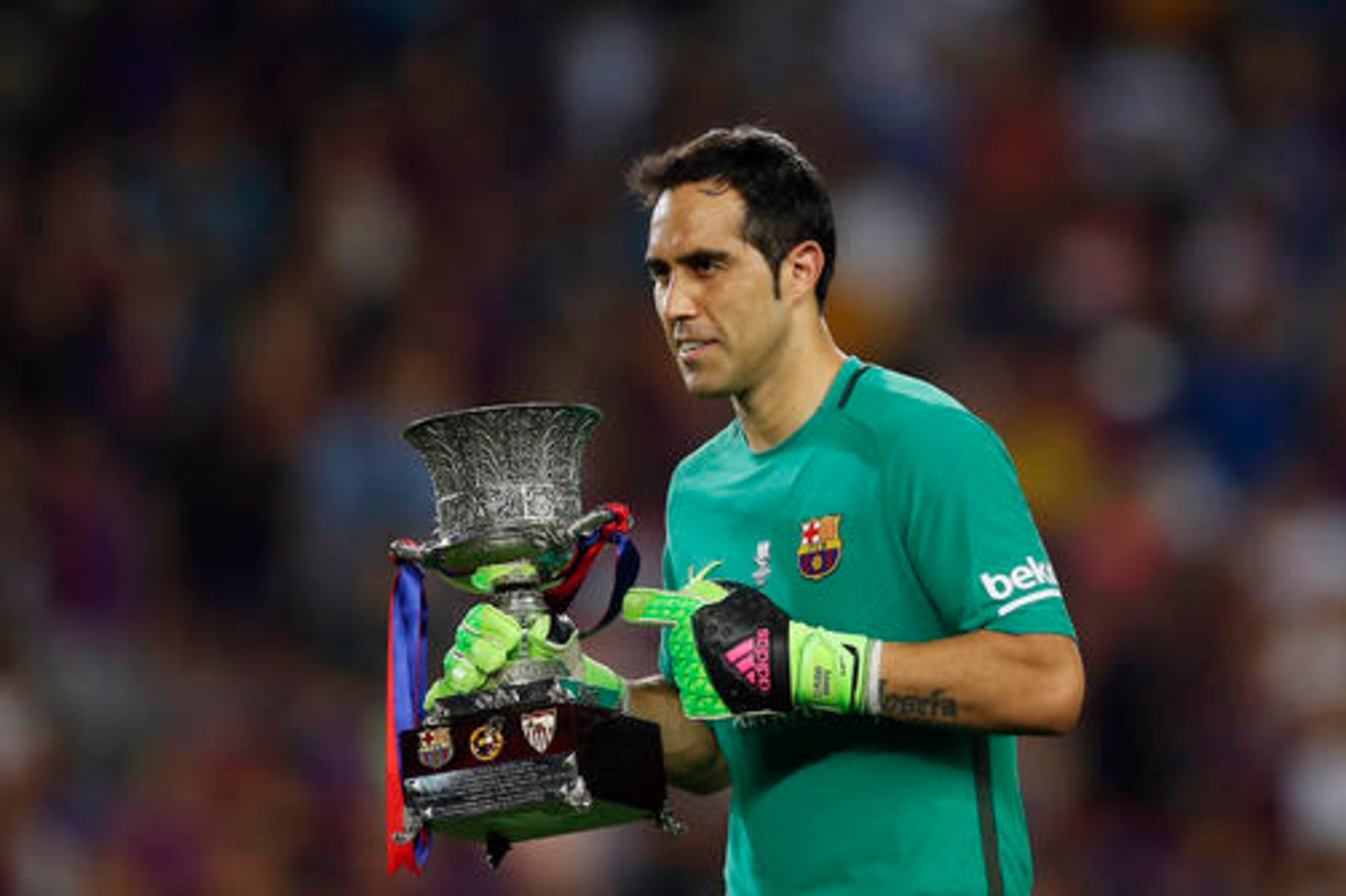 Claudio Bravo goes between the sticks.