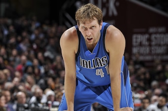 CLEVELAND, OH - NOVEMBER 25: Dirk Nowitzki #41 of the Dallas Mavericks is seen against the Cleveland Cavaliers on November 25, 2016 at Quicken Loans Arena in Cleveland, Ohio.  NOTE TO USER: User expressly acknowledges and agrees that, by downloading and o