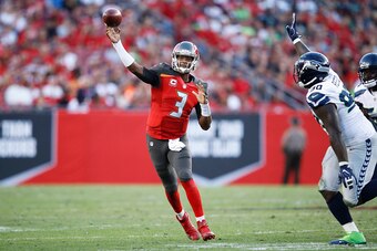 TAMPA, FL - NOVEMBER 27: Jameis Winston #3 of the Tampa Bay Buccaneers passes against the Seattle Seahawks during the game at Raymond James Stadium on November 27, 2016 in Tampa, Florida. The Buccaneers defeated the Seahawks 14-5. (Photo by Joe Robbins/Ge