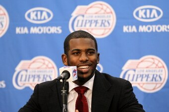 PLAYA VISTA, CA - DECEMBER 15:  Chris Paul speaks at a press conference introducing him as a member of the Los Angeles Clippers on December 15, 2011 at the Los Angeles Clippers Training Center in Playa Vista, California.  (Photo by Stephen Dunn/Getty Imag