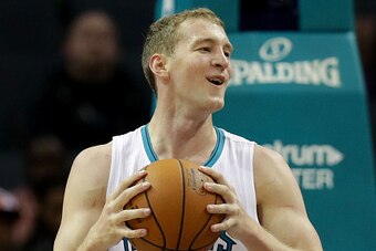 CHARLOTTE, NC - NOVEMBER 02:  Cody Zeller #40 of the Charlotte Hornets reacts after a play during their game against the Philadelphia 76ers at Spectrum Center on November 2, 2016 in Charlotte, North Carolina. NOTE TO USER: User expressly acknowledges and 