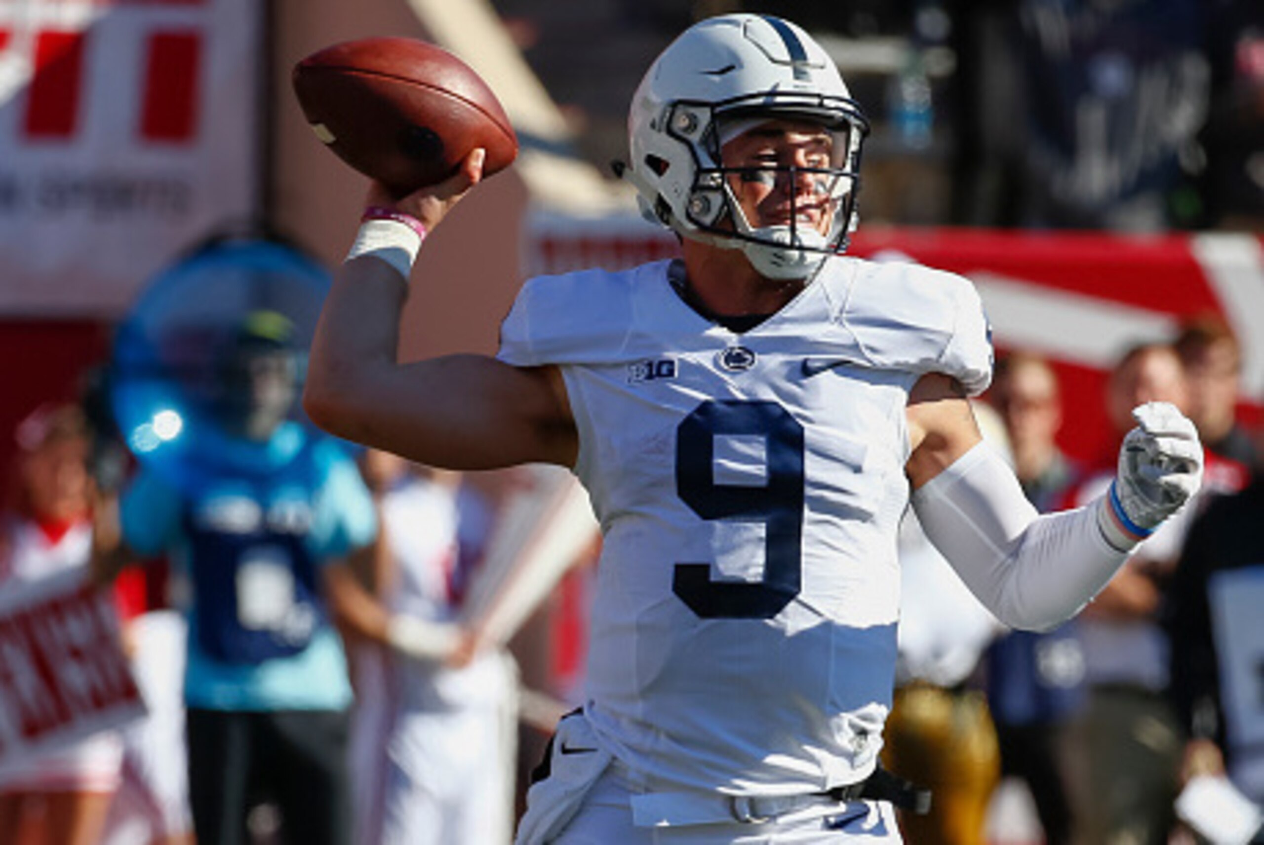 BLOOMINGTON, IN - NOVEMBER 12: Trace McSorley #9 of the Penn State Nittany Lions is seen during the game against the Indiana Hoosiers at Memorial Stadium on November 12, 2016 in Bloomington, Indiana. (Photo by Michael Hickey/Getty Images)