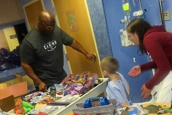 Gary Goodridge visits Dayton Children's Hospital