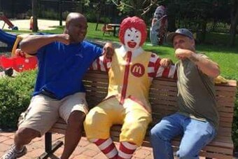 Gary Goodridge visits a Ronald McDonald House in Ohio