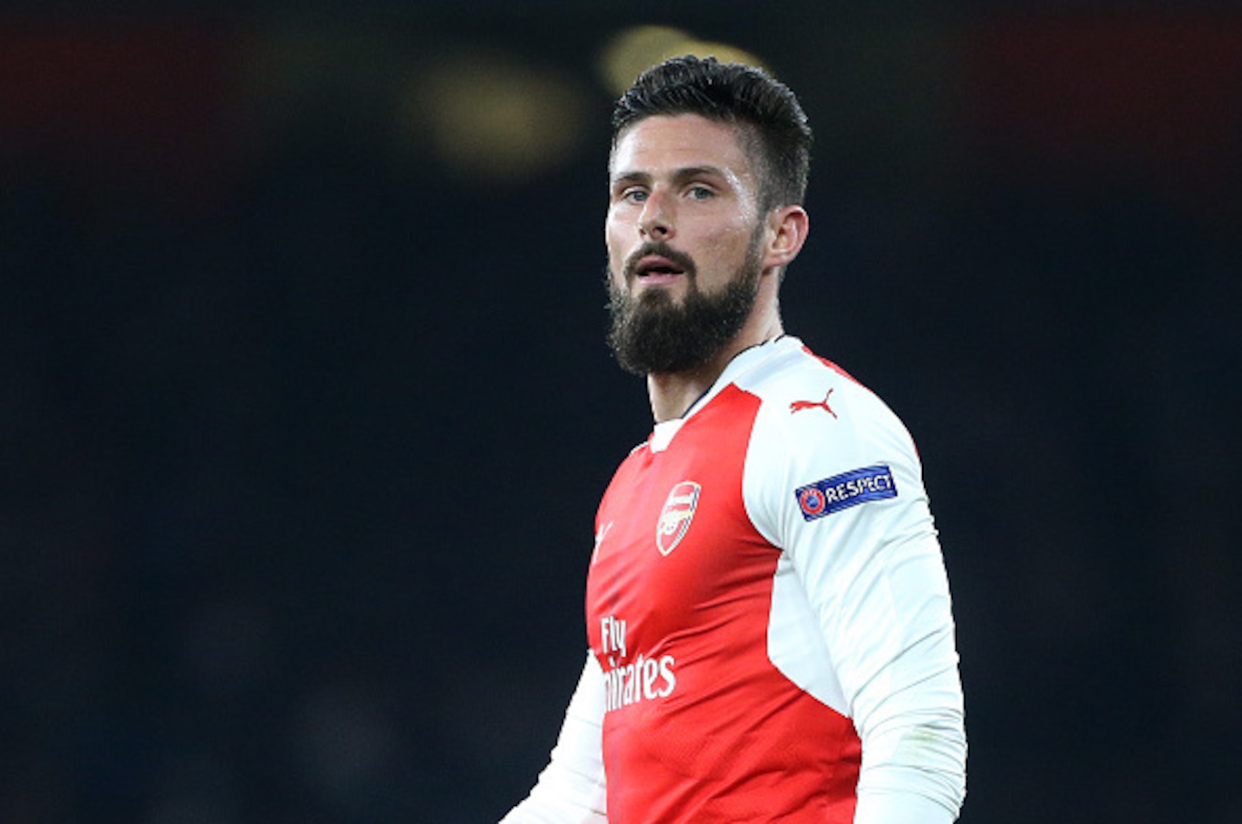 LONDON, ENGLAND - NOVEMBER 23: Olivier Giroud of Arsenal looks on during the UEFA Champions League match between Arsenal FC and Paris Saint-Germain at Emirates Stadium on November 23, 2016 in London, England. (Photo by Jean Catuffe/Getty Images) LONDON, ENGLAND - NOVEMBER 23: Olivier Giroud of Arsenal looks on during the UEFA Champions League match between Arsenal FC and Paris Saint-Germain at Emirates Stadium on November 23, 2016 in London, England. (Photo by Jean Catuffe/Getty Images)