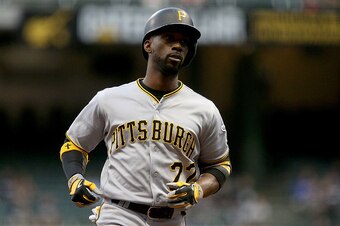 MILWAUKEE, WI - AUGUST 25:  Andrew McCutchen #22 of the Pittsburgh Pirates rounds the bases after hitting a home run in the first inning against the Milwaukee Brewers at Miller Park on August 25, 2016 in Milwaukee, Wisconsin. (Photo by Dylan Buell/Getty I