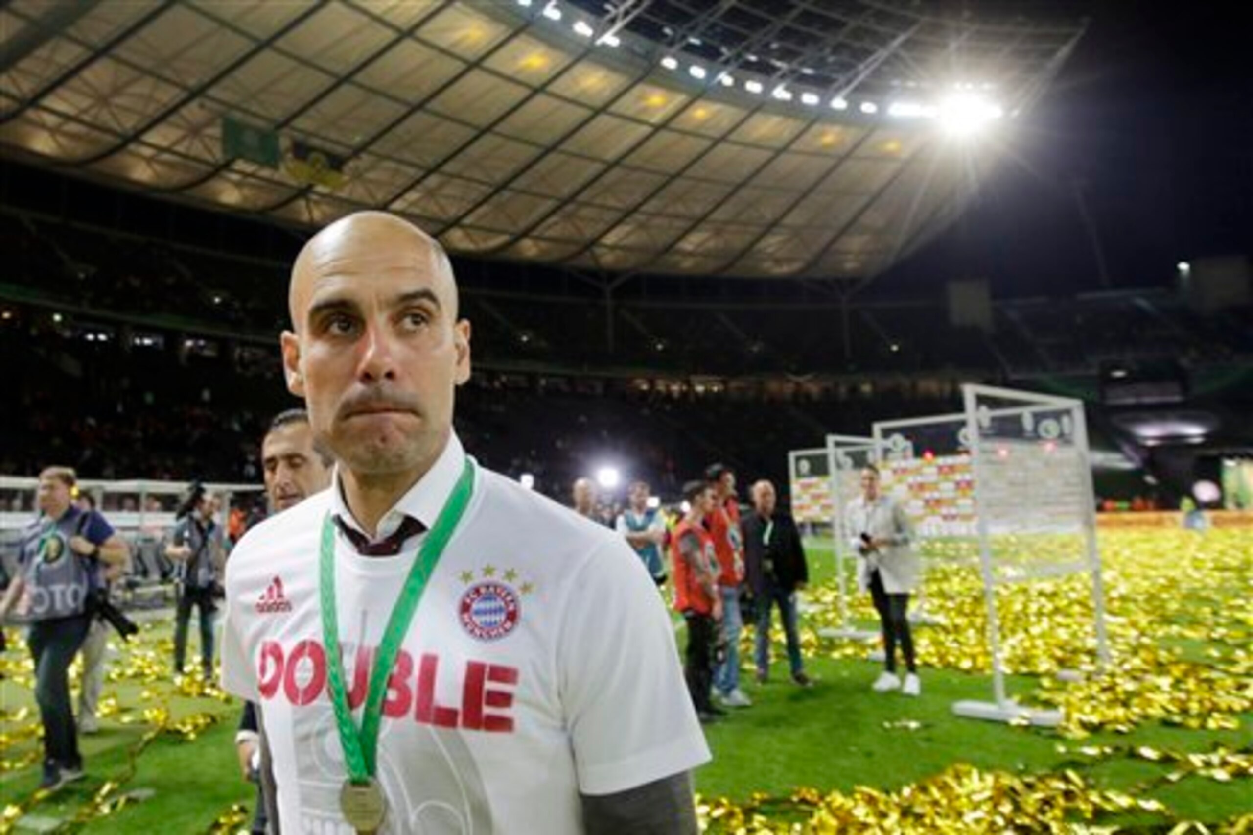 Pep Guardiola left Bayern with a double. Pep Guardiola left Bayern with a double.