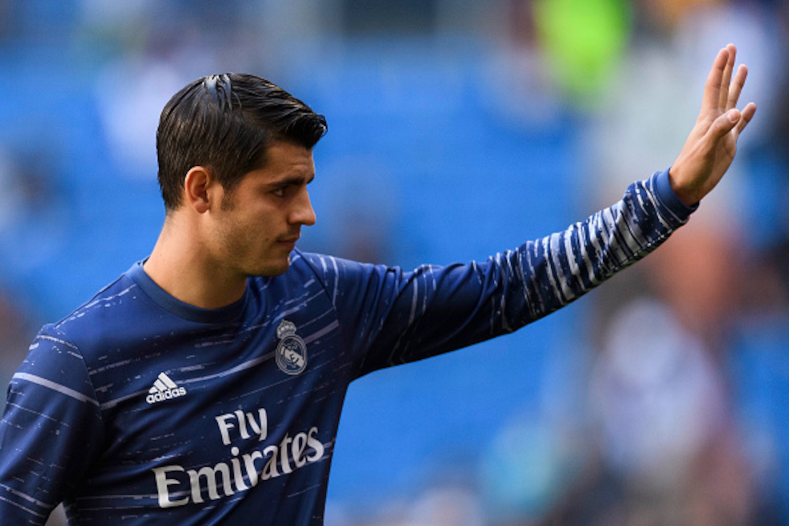 MADRID, SPAIN - NOVEMBER 06: Alvaro Morata of Real Madrid in training prior to the La Liga match between Real Madrid and Deportivo Leganes at the Estadio Santiago Bernabeu on 06 November 2016 in Madrid, Spain. (Photo by Power Sport Images/Getty Images)