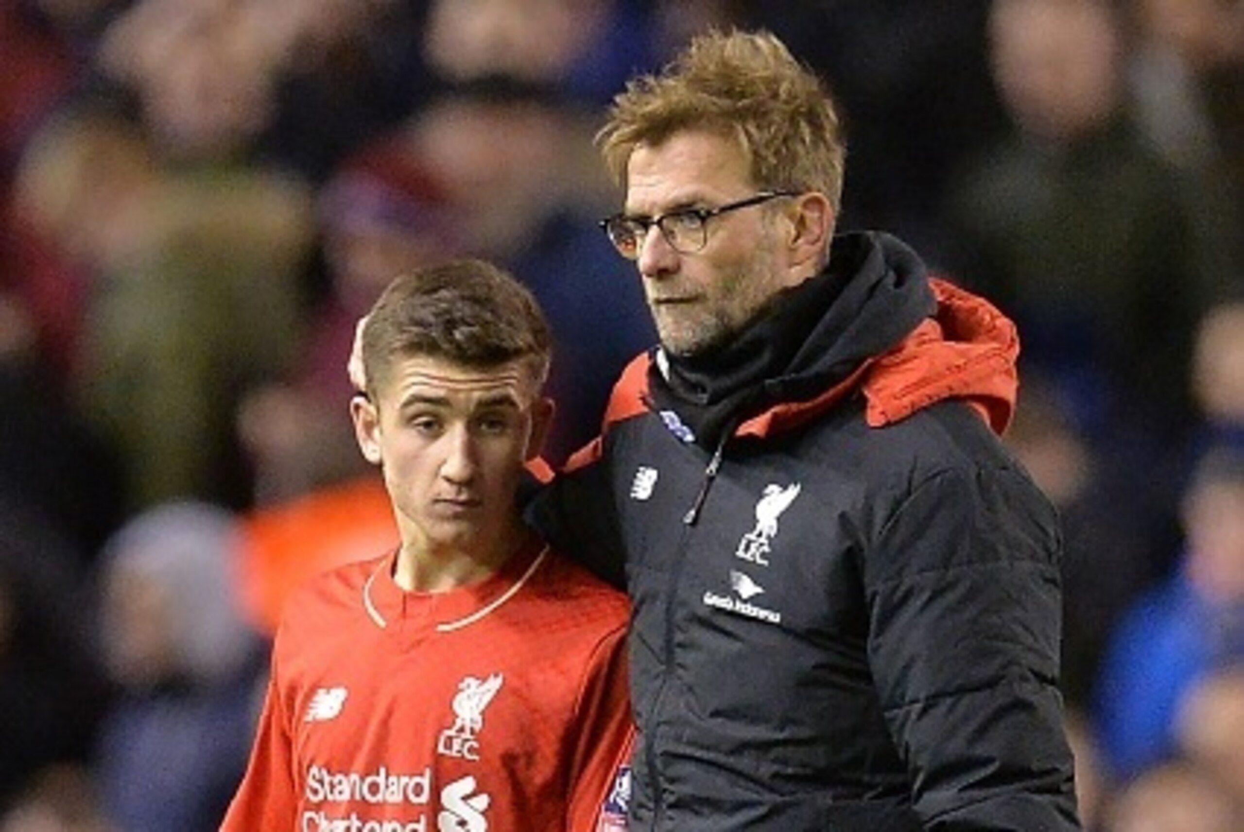 Liverpool's German manager Jurgen Klopp (R) speaks with Liverpool's English midfielder Cameron Brannagan after the end of the English FA Cup fourth round football match between Liverpool and West Ham United at Anfield in Liverpool, north west England, on Liverpool's German manager Jurgen Klopp (R) speaks with Liverpool's English midfielder Cameron Brannagan after the end of the English FA Cup fourth round football match between Liverpool and West Ham United at Anfield in Liverpool, north west England, on