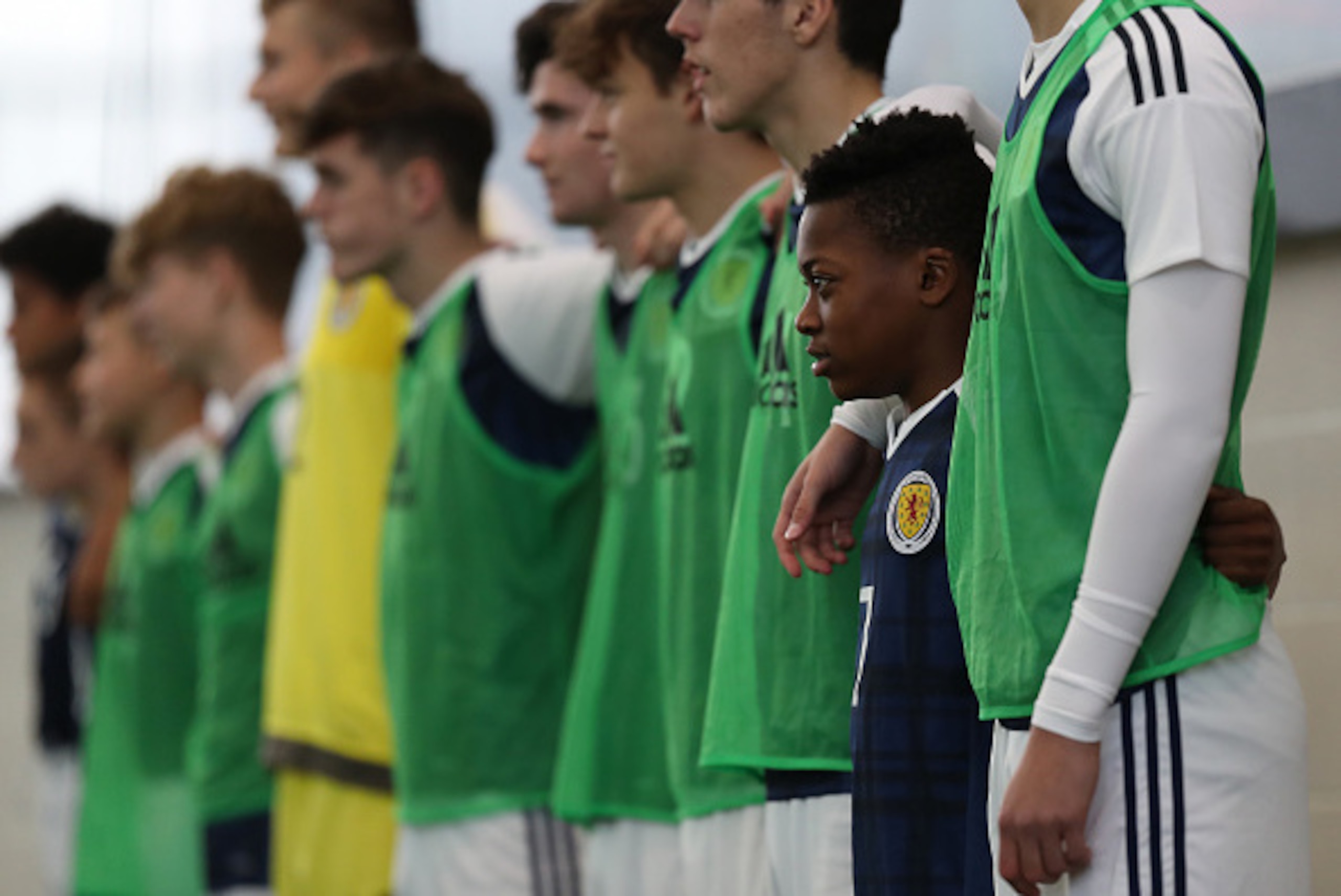 EDINBURGH, SCOTLAND - OCTOBER 30: Karamoko Dembele of Scotland is seen prior to the Scotland v Northern Ireland match during the U16 Victory Shield Tournament at The Oriam at Heriot Watt University on October 30, 2016 in Edinburgh, Scotland. (Photo by Ian