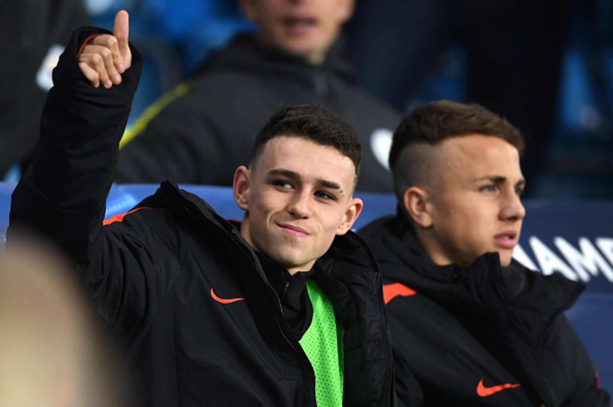 MANCHESTER, ENGLAND - DECEMBER 06:  Phil Foden of Manchester City, teenager takes his seat on the bench during the UEFA Champions League Group C match between Manchester City FC and Celtic FC at Etihad Stadium on December 6, 2016 in Manchester, England.  
