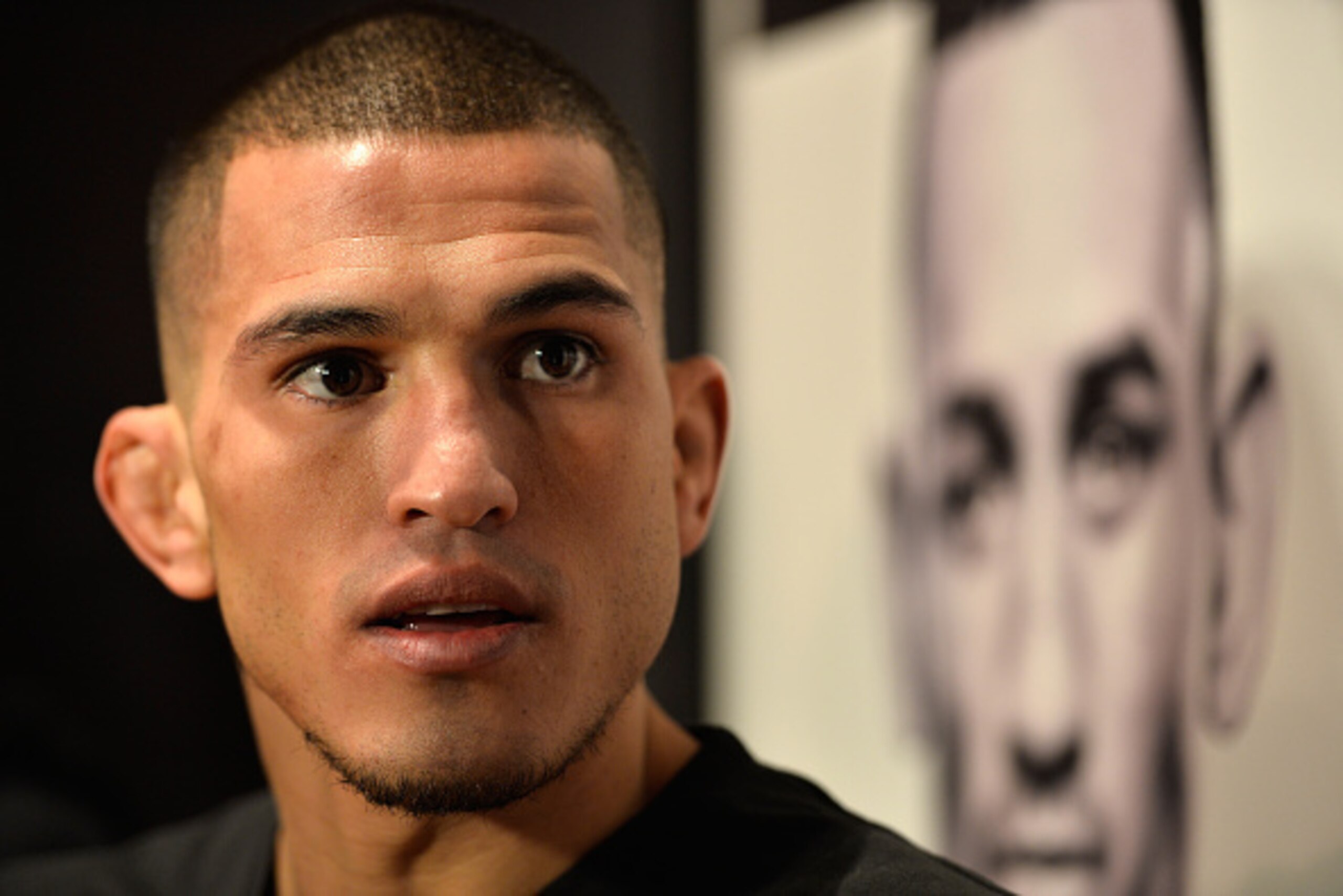 TORONTO, CANADA - DECEMBER 07:  Anthony Pettis speaks to the media inside Massey Hall on December 7, 2016 in Toronto, Ontario, Canada. (Photo by Brandon Magnus/Zuffa LLC/Zuffa LLC via Getty Images)
