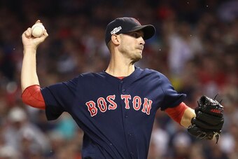CLEVELAND, OH - OCTOBER 06:  Rick Porcello #22 of the Boston Red Sox throws a pitch in the first inning against the Cleveland Indians during game one of the American League Divison Series at Progressive Field on October 6, 2016 in Cleveland, Ohio.  (Photo