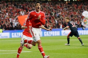 Benfica's Raul Jimenez scored against Bayern in last season's quarter-finals.